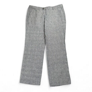 Bonobos Pants Mens 36x29 Gray Linen Glen Plaid Houndstooth Straight Slacks